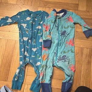 Kids Teal One-Piece Zipper Pajamas - Octopus & Arctic Print